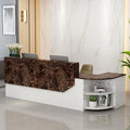 Black+White Curved Reception Desk with Lockable Storage E33263