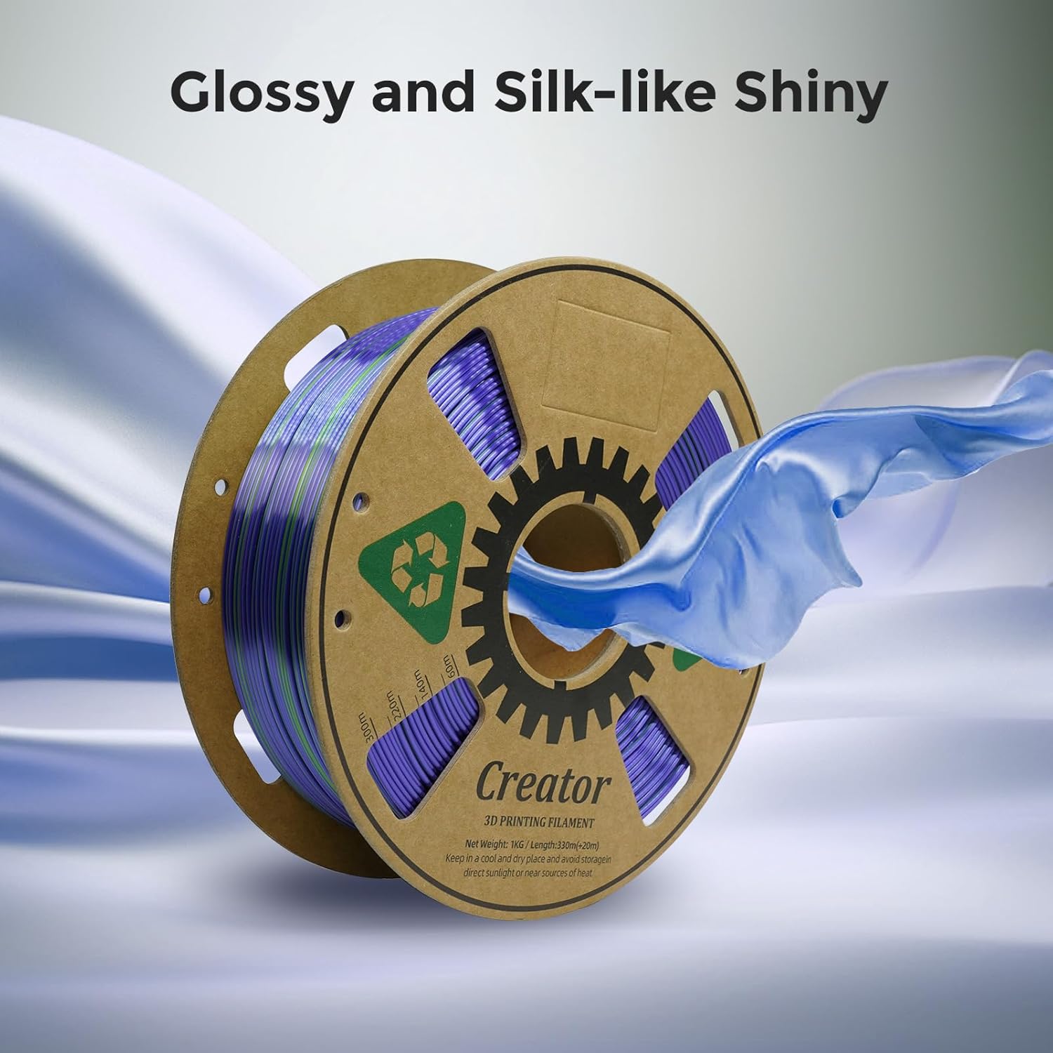 Extra 1KG Silk PLA Blue Green Filament 3D Printer N84471