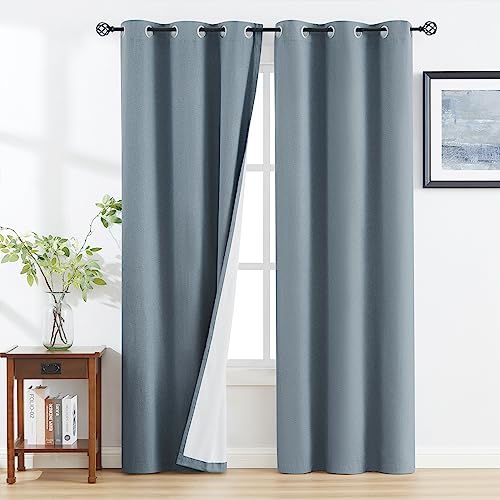 Natural Linen Blackout Curtains 84 inch Long, 2pcs, Ivory X981365