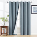 Natural Linen Blackout Curtains 84 inch Long, 2pcs, Ivory X981365