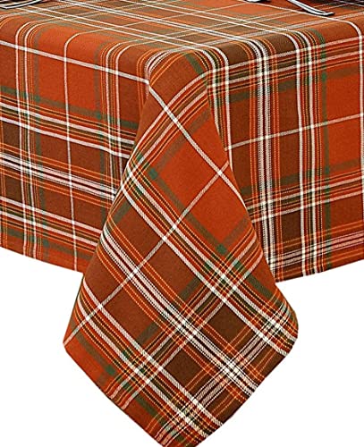 70 Inch Round 100% Cotton Plaid Tablecloth W23065