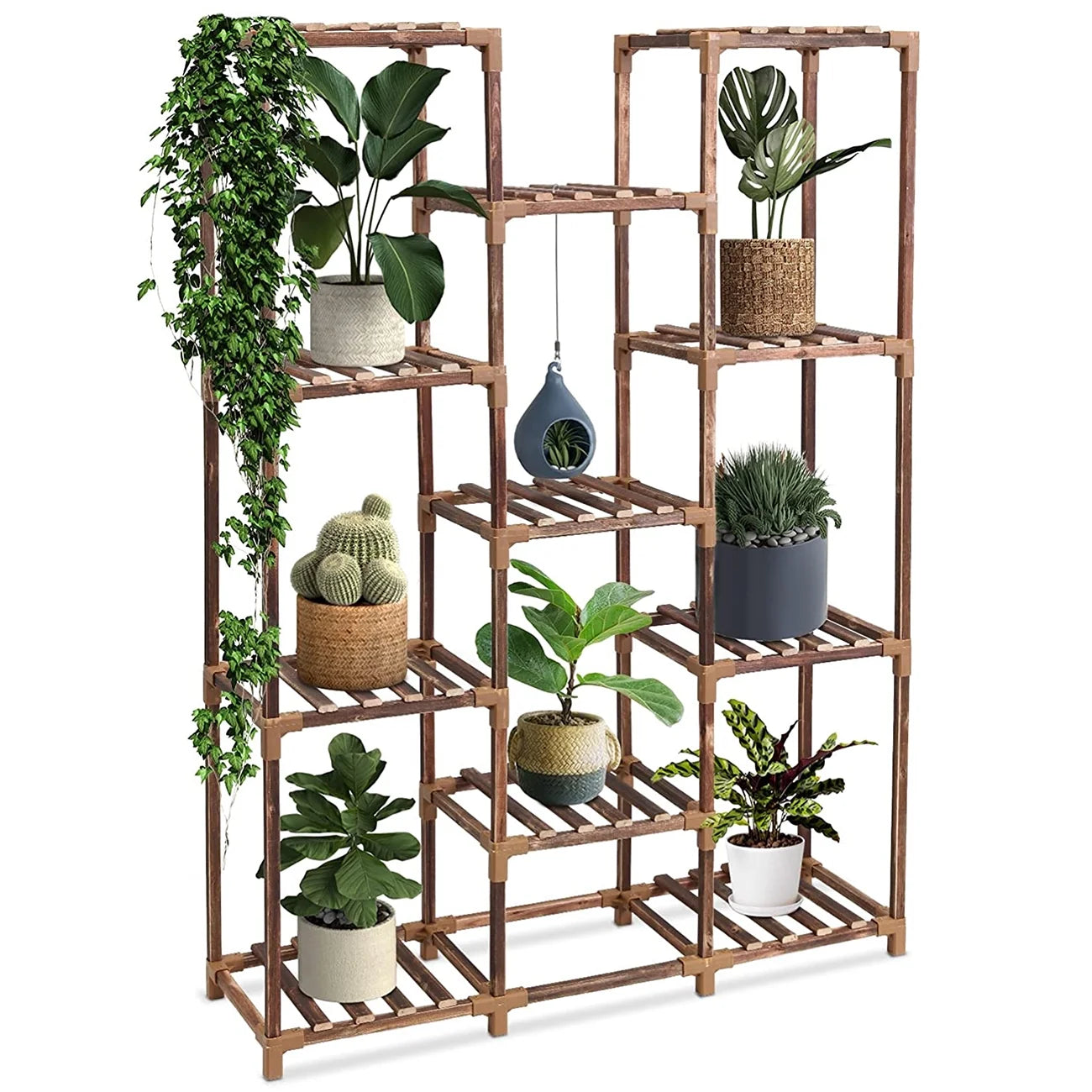 11-Tire Tall Wood Plant Stand L476037