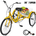 26in 7 Speed 3-Wheels Adult Tricycle with Basket L42897
