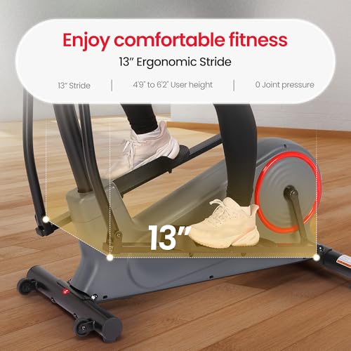 Elliptical Machine with 8 Levels Adjustable Resistance LCD Monitor 13IN Stride 300 LBS Weight Capacity O165