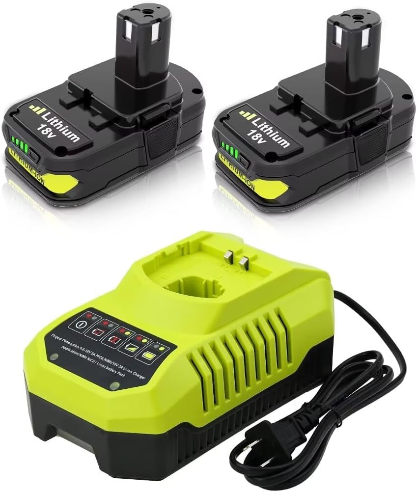 2Packs 18V 3000mAh Replacement Battery and Charger Z83067