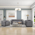 3 Piece Velvet Grey Sofa Set E552