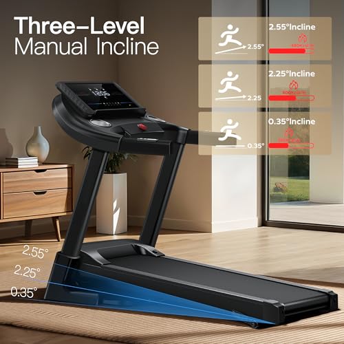 Home Folding Treadmill with Pulse Sensor, 2.5 HP, 7.5 MPH, 265 LBS Capacity T185740