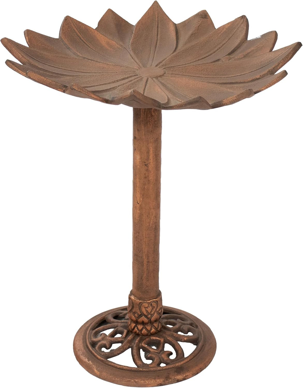Copper Patina Cast Aluminum Bird Bath Q86297