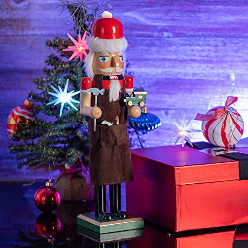 Red and Green Wooden Nutcracker Doll 15" M5700