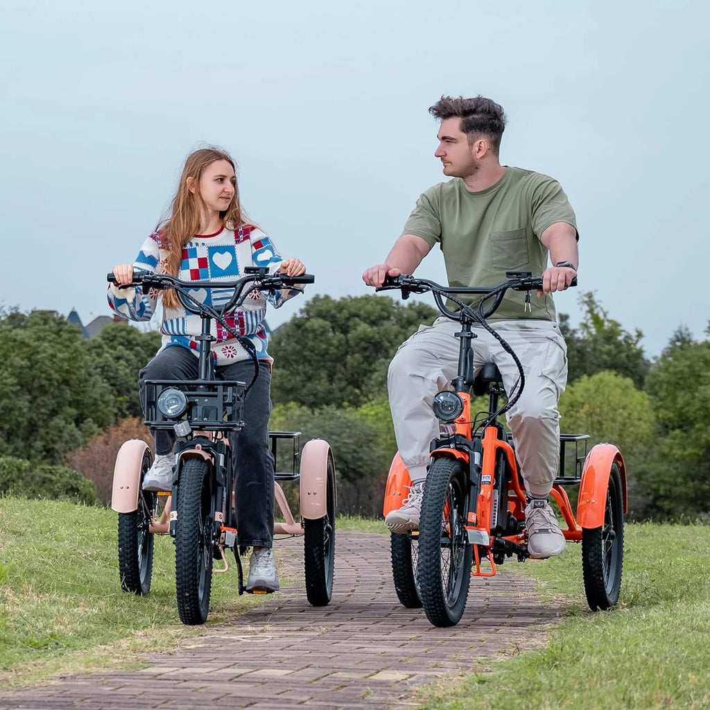 48V 20" Fat Tire 3 Wheel Folding Electric Tricycle O2165