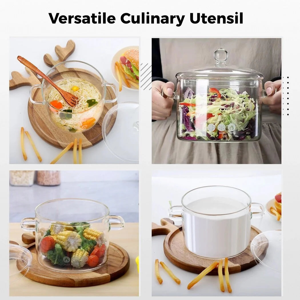 64oz High Borosilicate Glass Saucepan with Lid N361767