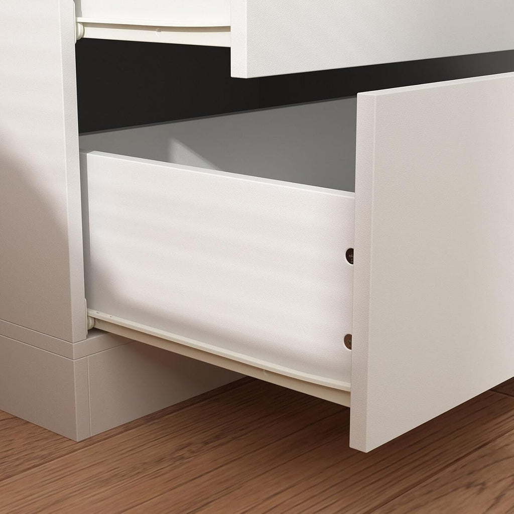 White 4-Door 2-Drawer Wood Wardrobe Armoire O123778