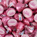 100 Pcs Pink Milk Chocolate Kisses with Stickers J9749