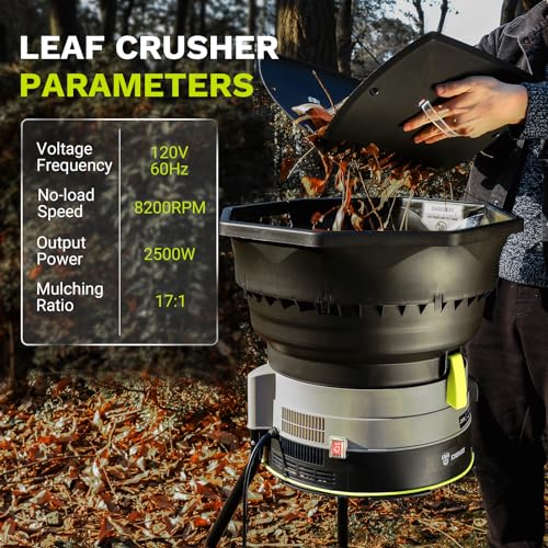 13-Amp Electric Leaf Mulcher Shredder with 20 Cutting Lines T378418