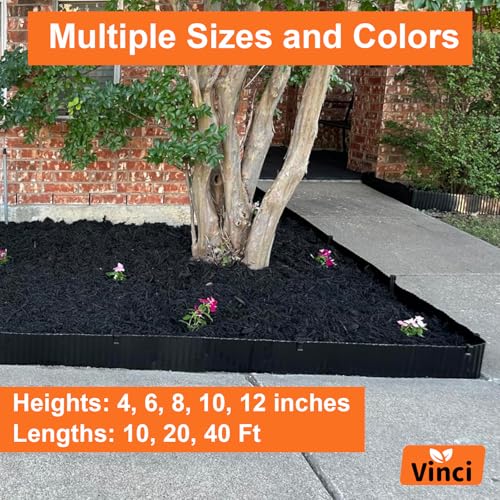 Black 12 Inch x 20 FT Corrugated Metal Garden Border Edging J21495
