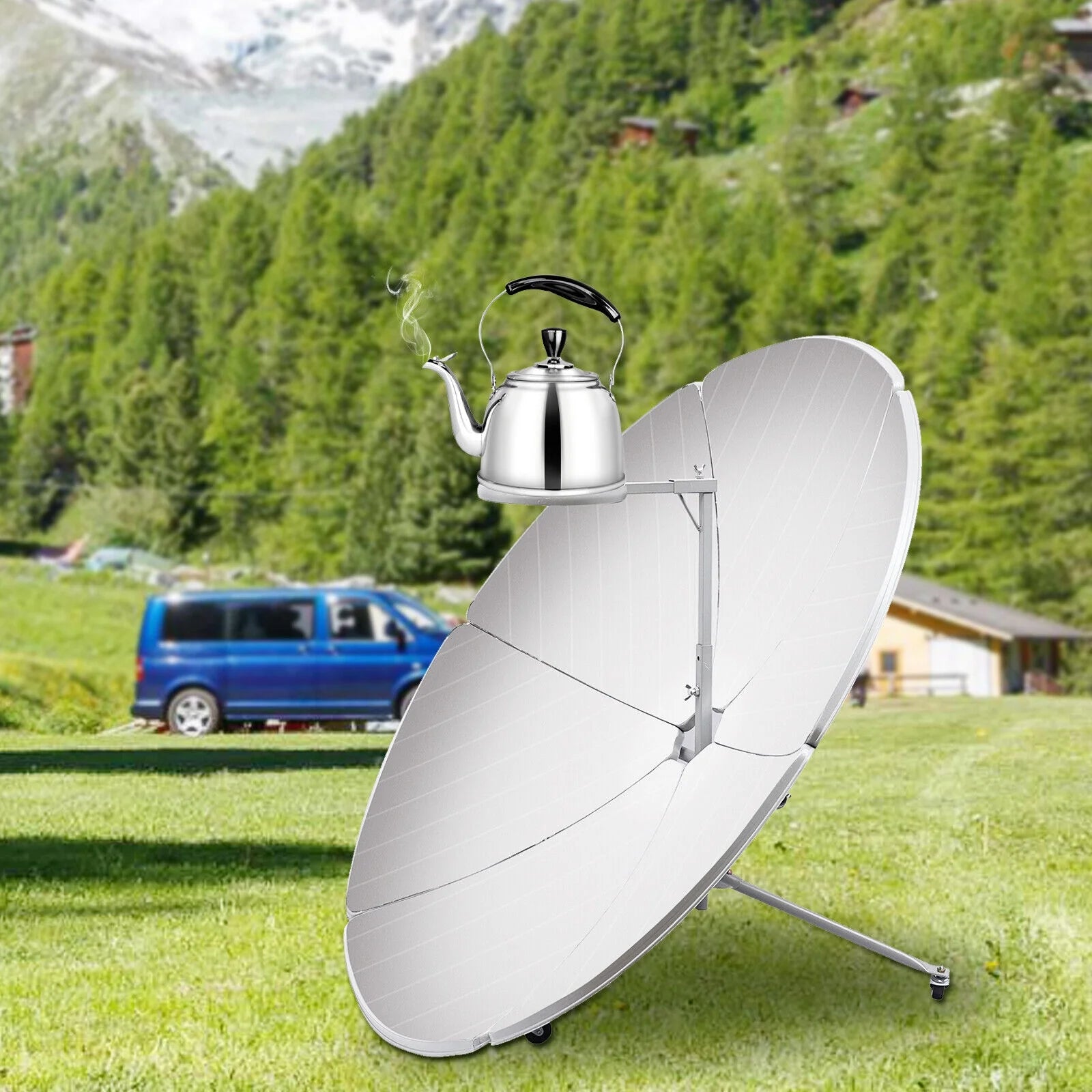 1800W Parabolic Solar Cooker Outdoor Camping Sun Oven U379