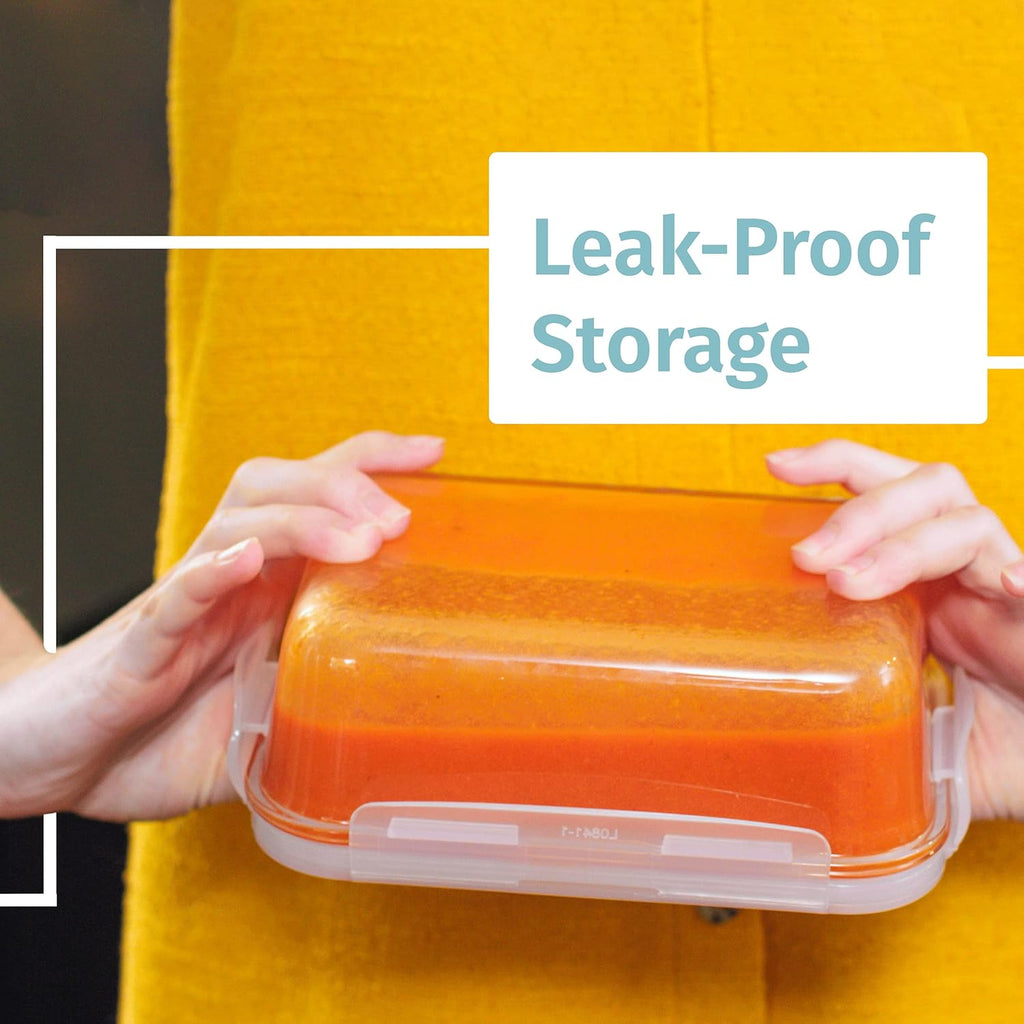 [4-Pack 28oz] Glass Food Storage Containers with Locking Lids H8599