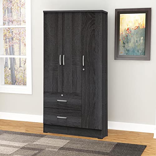 Maple Wardrobe Armoire with Two Drawers D933
