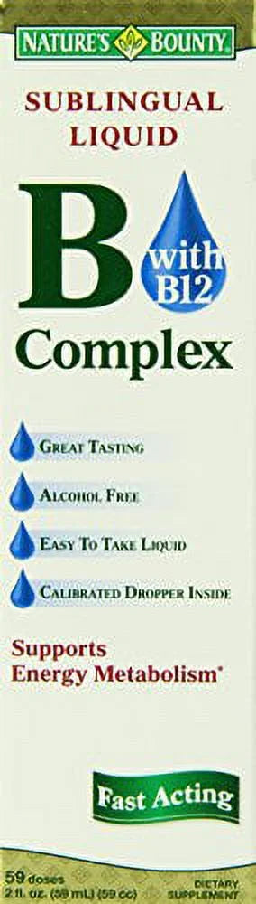Vitamin B Complex with B-12 Sublingual Liquid, 2 Ounce (Pack of 4) M416038