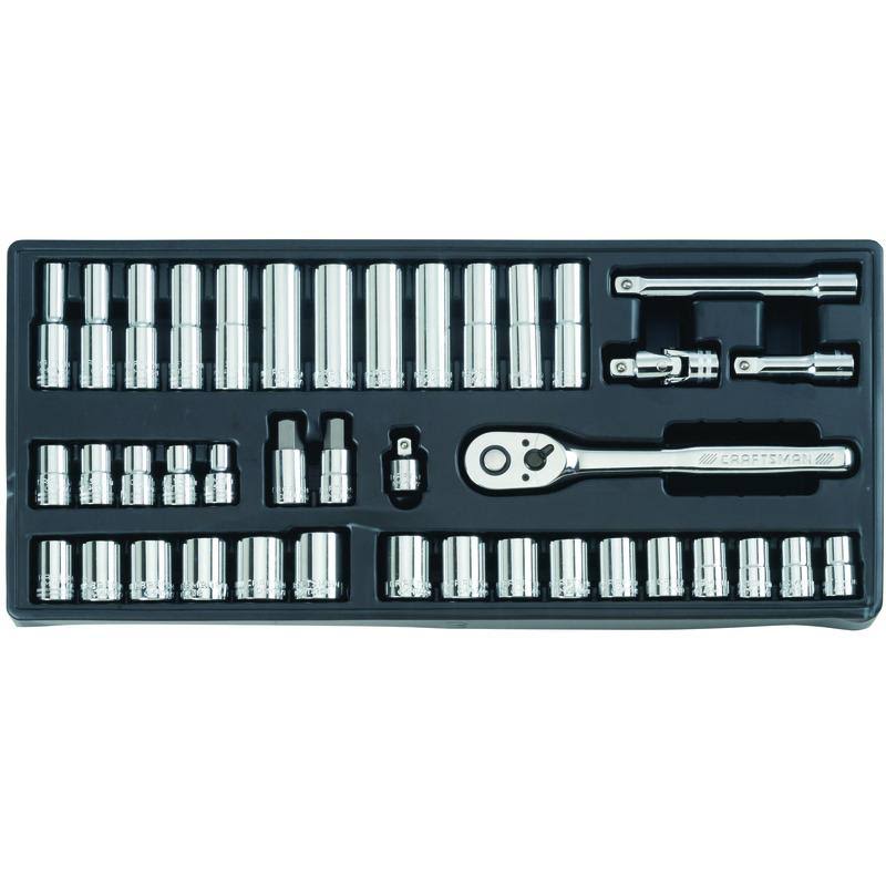 1/4, 3/8 and 1/2 in. Drive Metric and SAE 6 and 12 Point Mechanic's Tool Set 308 pc. E279