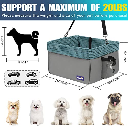 Pet Car Seat for Small Dogs & Cats 20lbs, Dog Booster Seat with Clip-On Adjustable Leash Z702893