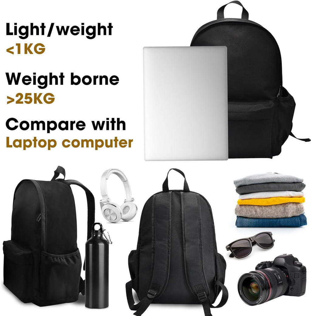 Black Small Lightweight Travel Backpack T542304