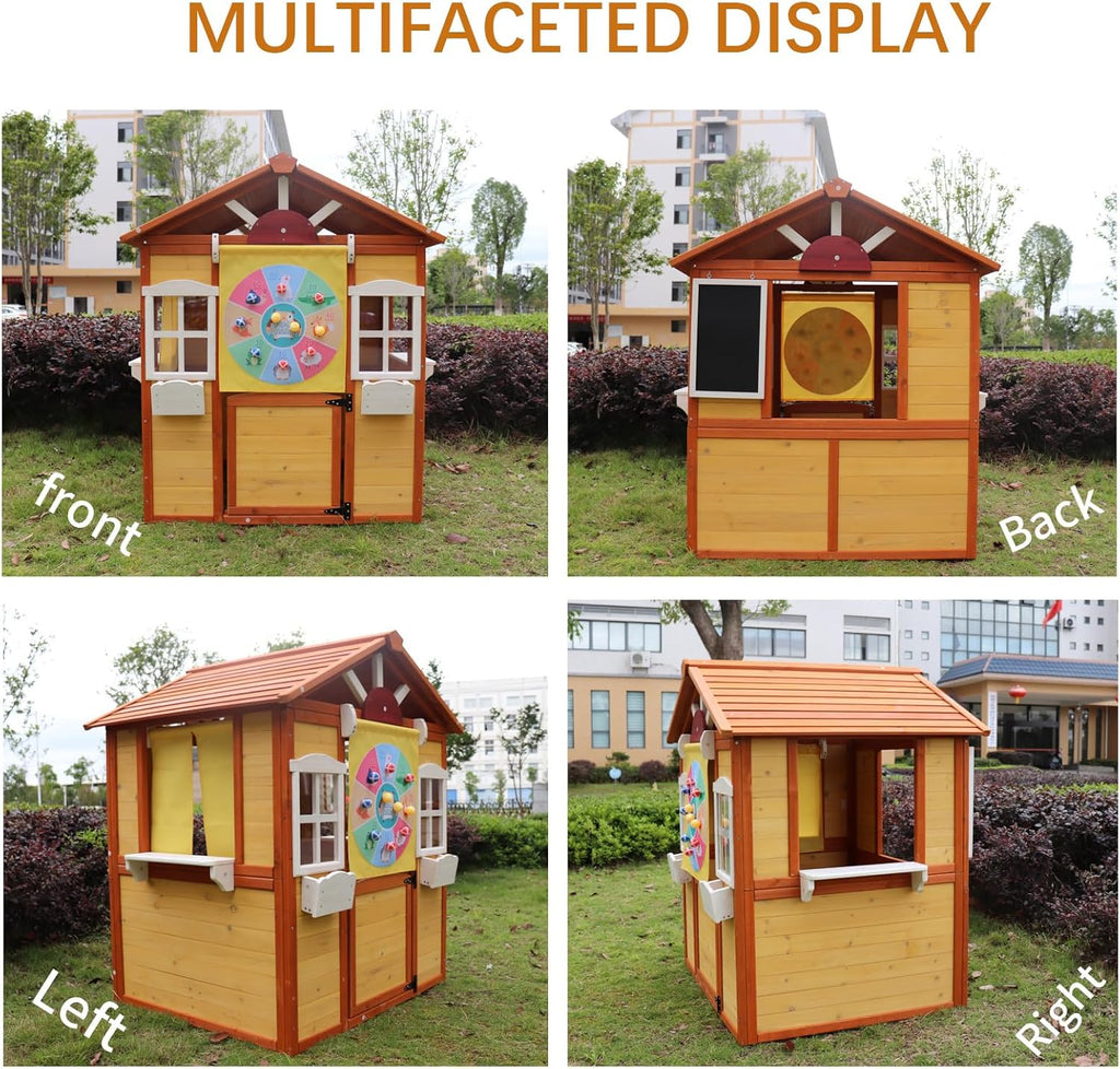 Wooden Playhouse with Working Door and Windows F74734