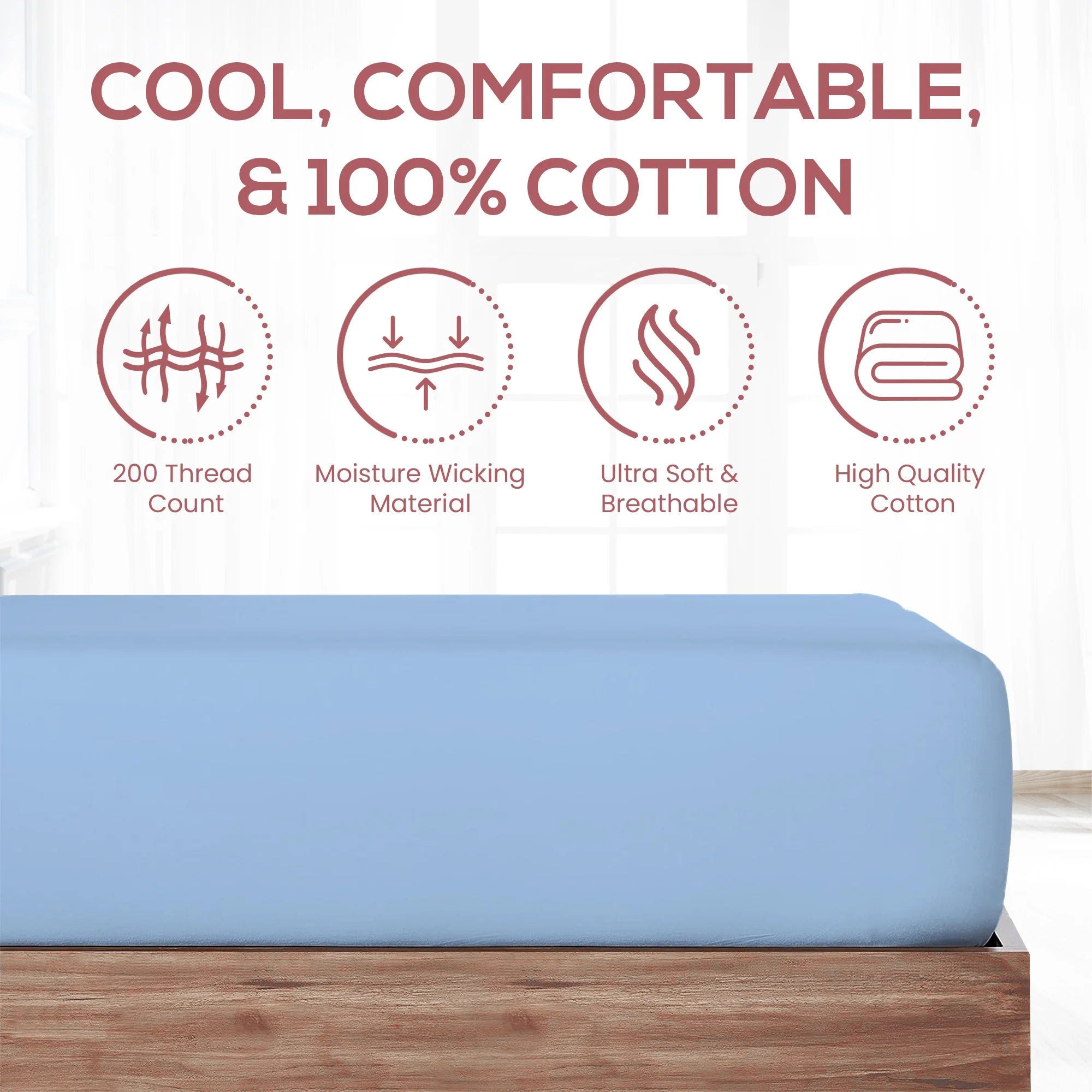 Blue Queen Fitted Cotton Sheet R870759