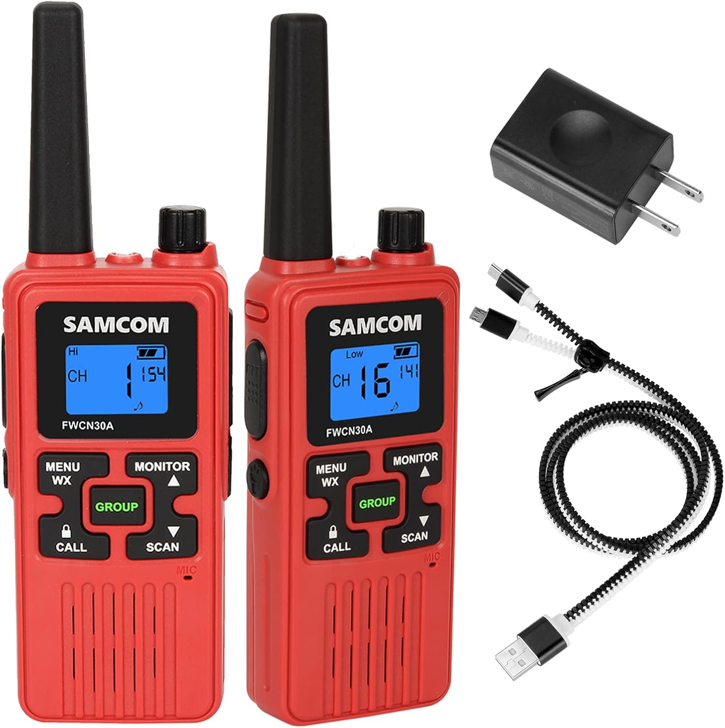6 Pcs Black FRS 2-Way Radios with 1250mAh Battery W310006