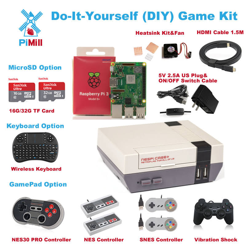 Silver DIY Game Kit with SNES Controller S19341
