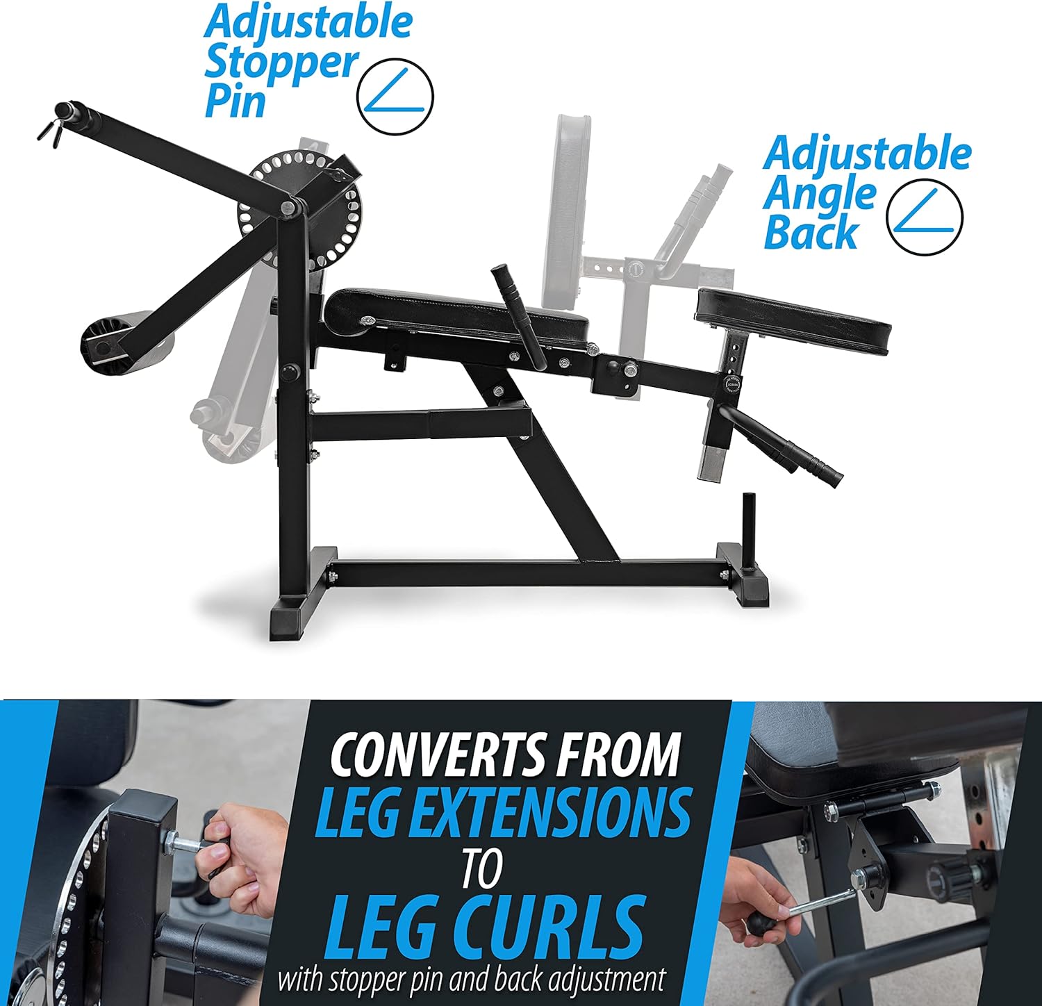 Heavy Duty Adjustable Leg Extension and Curl Machine G2147
