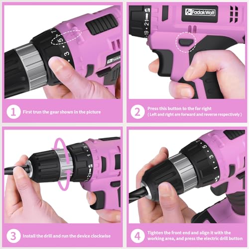 20V Cordless Electric Drill Set with Battery and Charger X1748