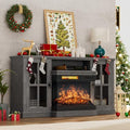 Gray Glass Fireplace TV Stand I2346