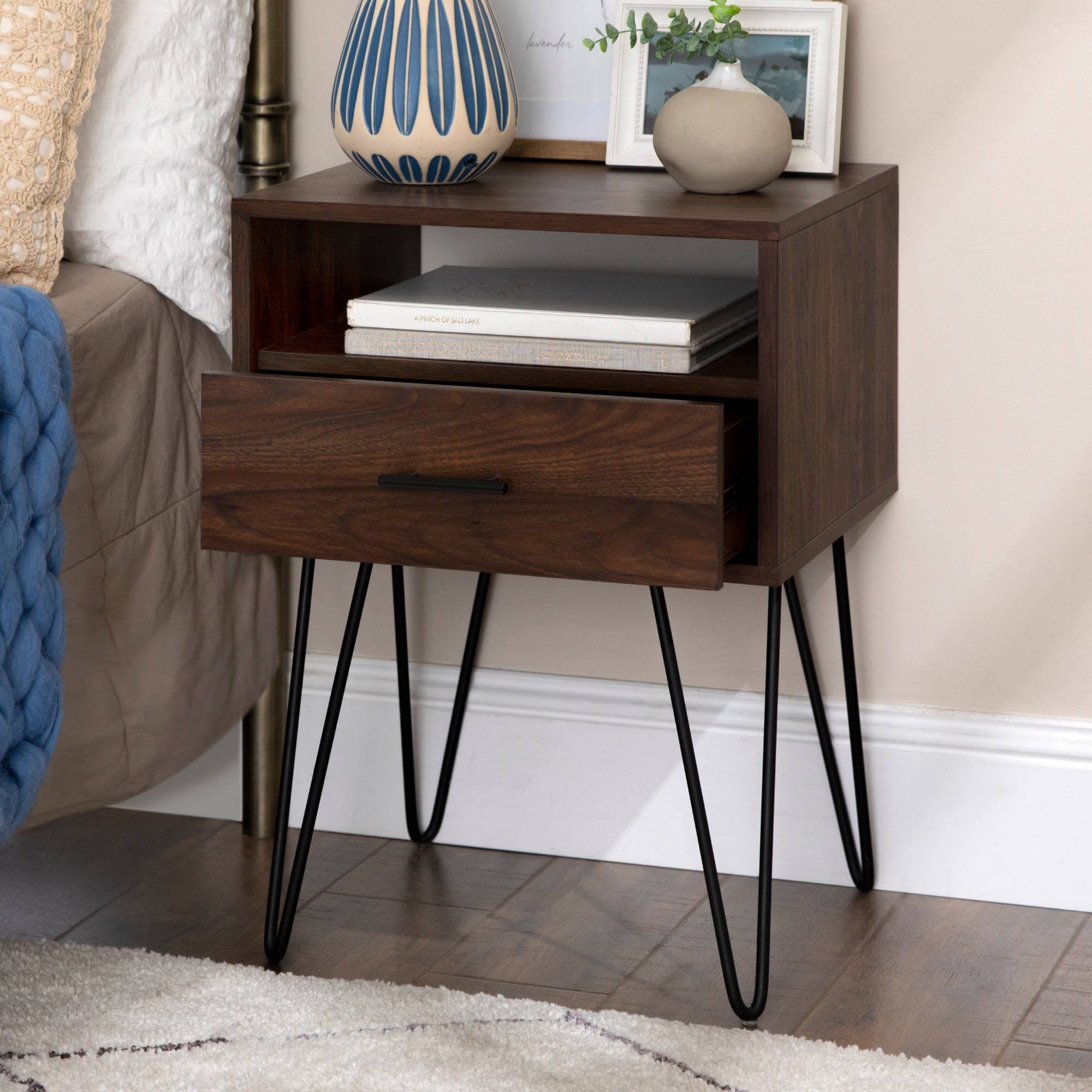 Dark Walnut Single Drawer Side Table K864