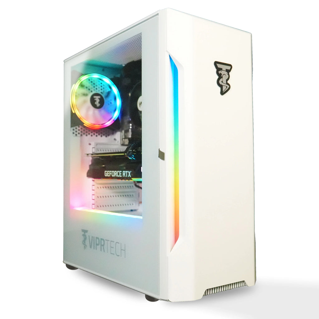 White AMD Ryzen 5 2600 NVIDIA RTX 3060 12GB 32GB DDR4 3200 RAM 1TB NVMe SSD Windows 11 Pro Gaming PC P196