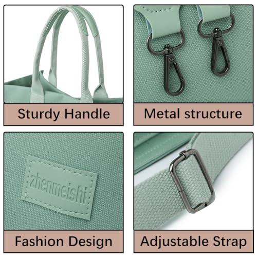 Canvas Tote Bag With Pockets Crossbody Hobo Messenger Shoulder Handbag Z489