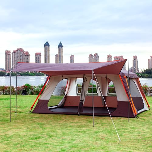 Extra Large 10-12-14 Person Family Cabin Tent with Mesh, Waterproof, Double Layer Z365