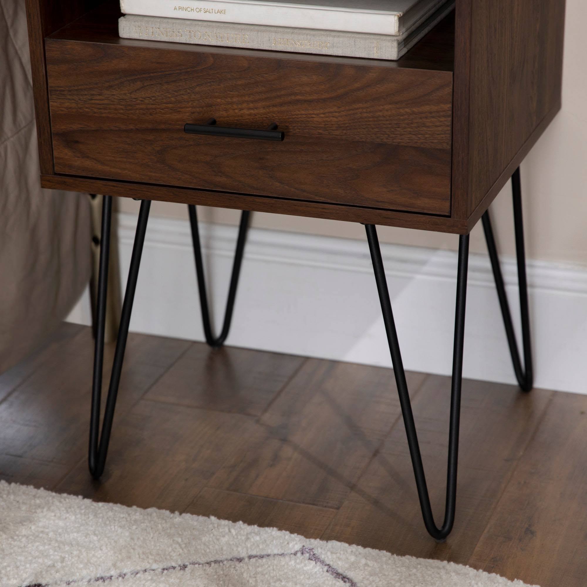 Dark Walnut Single Drawer Side Table K864