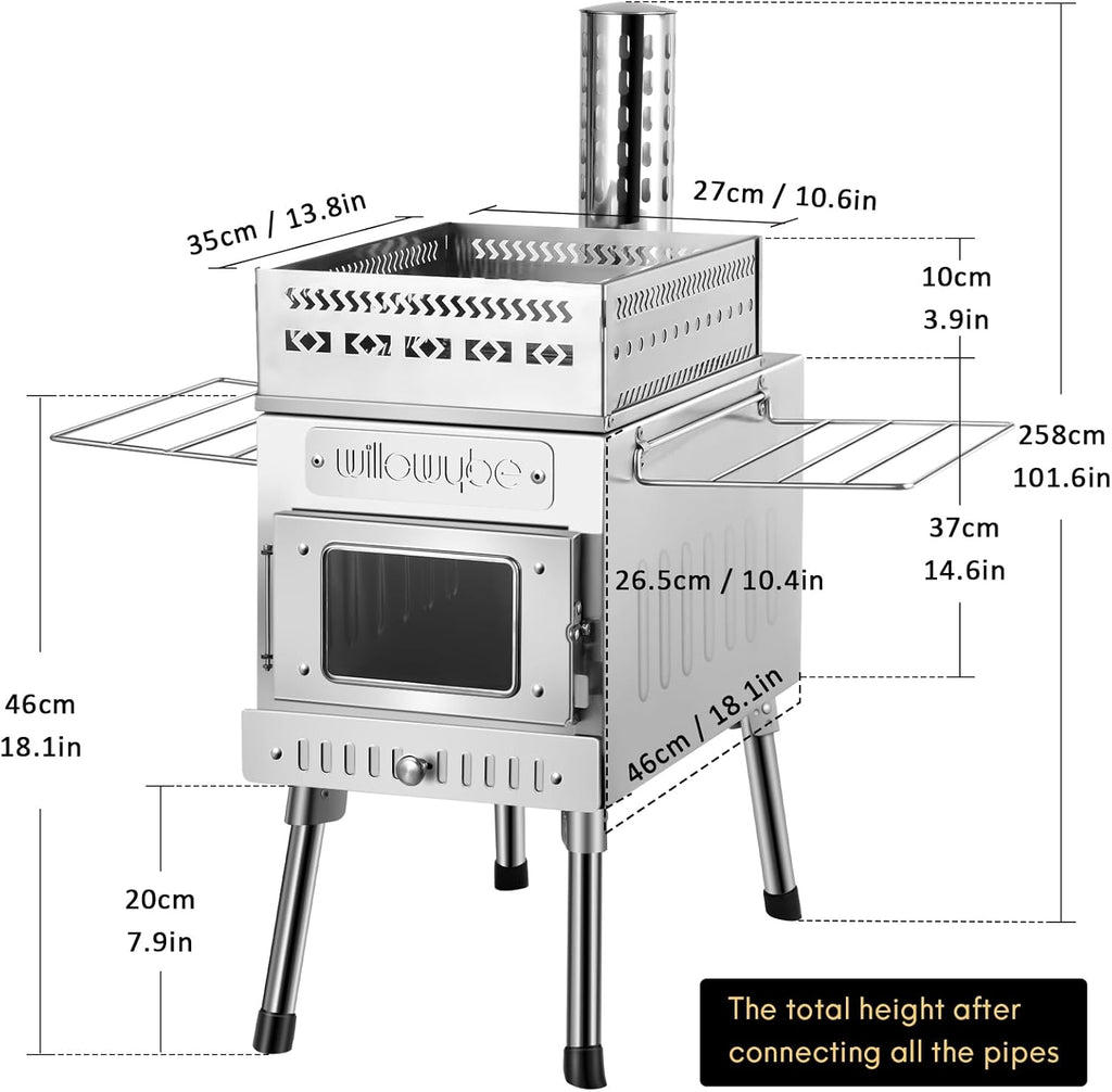 Outdoor Sauna Hot Tent Stove, Portable Camping Wood Stove L61687