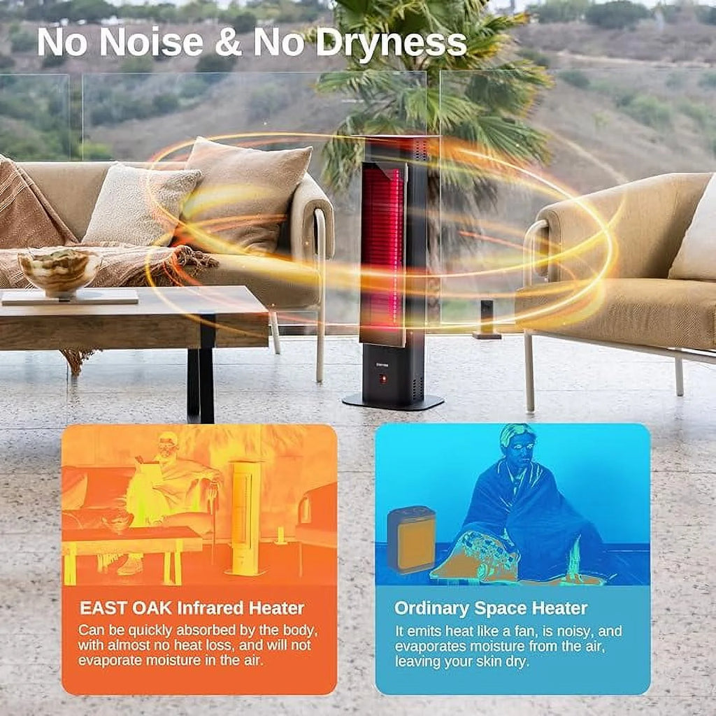 Open Box Patio Heater 1500W Infrared Electric Heater Portable Tower S48051
