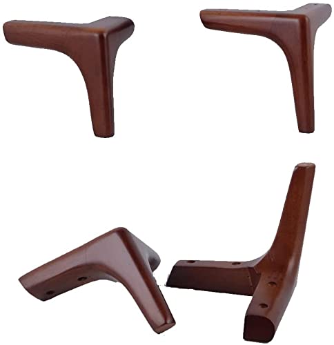 Set of 4 Solid Wood Furniture Legs, Walnut W288