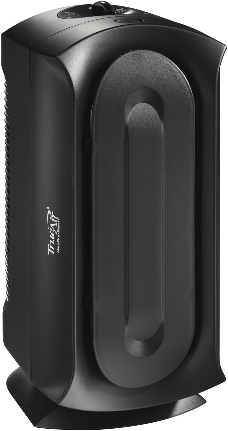 Black Air Purifier with HEPA Grade Filter, 3 Speeds, 160 sq ft C176080