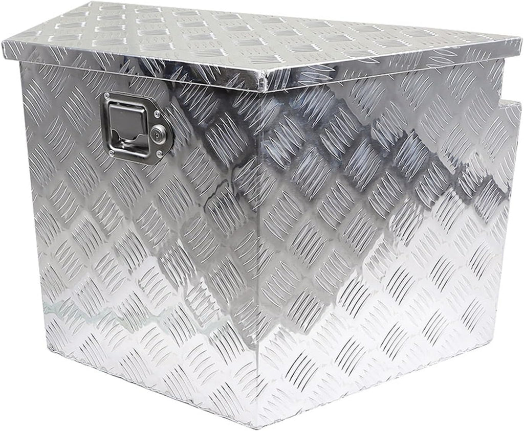 Aluminum Trailer Tongue Tool Box Diamond Tread Silver 29 x 15 x 18in X98199