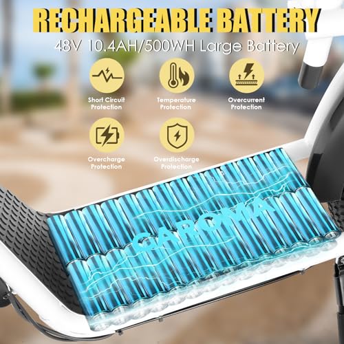 500Wh Battery 30 Miles Range 20" Fat Tire 20 MPH Top Speed Foldable Electric Scooter S821609