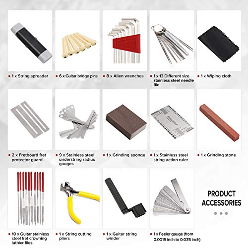 45 Pcs Guitar Repair Tool Kit with Carry Bag T8183