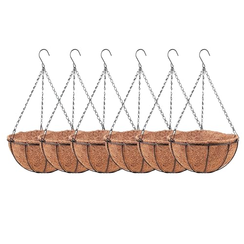 3 Pack 10 Inch Hanging Planter with Coco Liner Metal Wire Basket S510