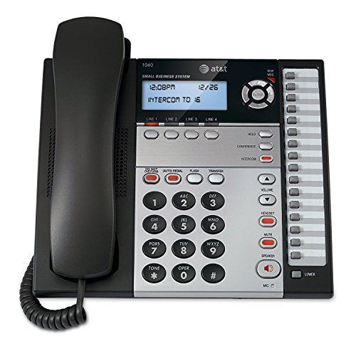 4-Line Expandable Corded Phone System with Speakerphone, 1 Handset, Black/Silver W6336