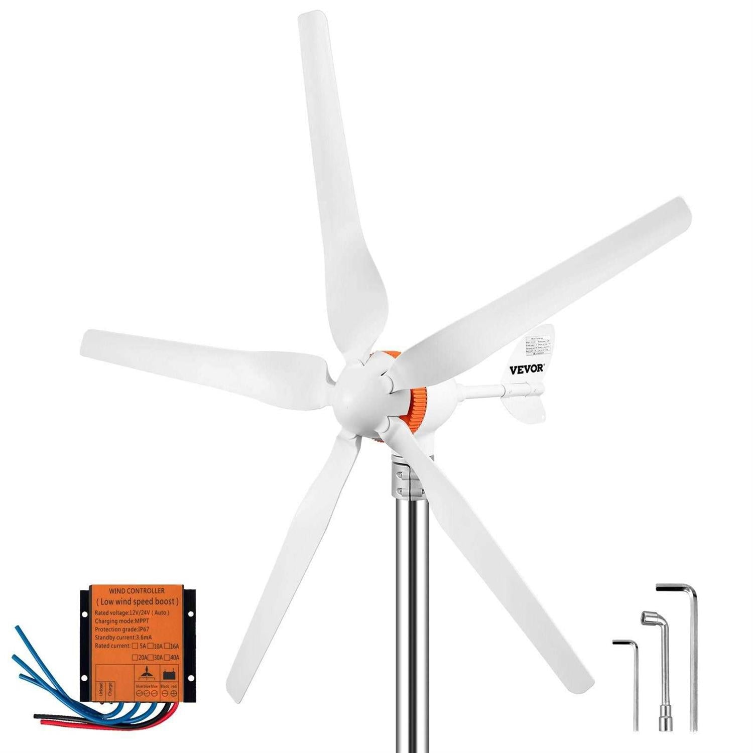 500-Watt 5 Blades Wind Turbine Generator with Mppt Controller D163042