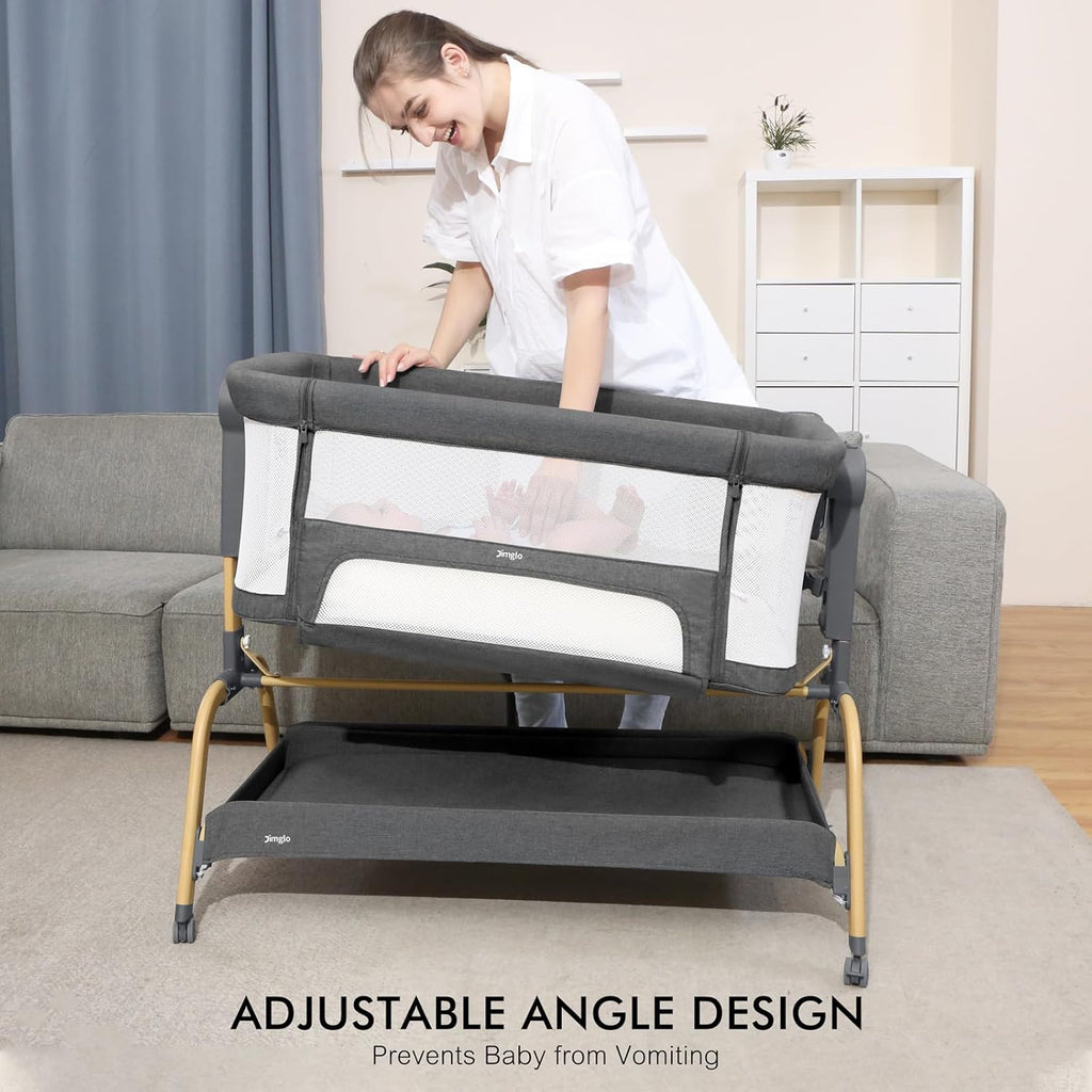 3 in 1 Baby Bassinet with Storage Basket and Wheels T575