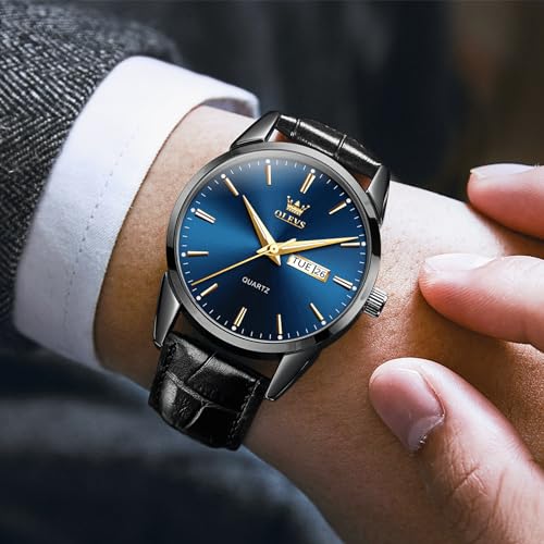 Brown Black Leather Strap Analog Quartz Dress Watch C22113